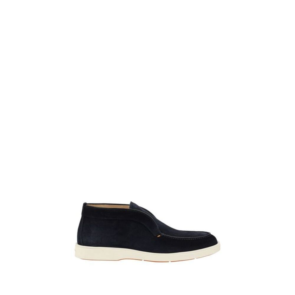 Santoni Blue Calf Leather Bos Taurus Ankle Men's Boots